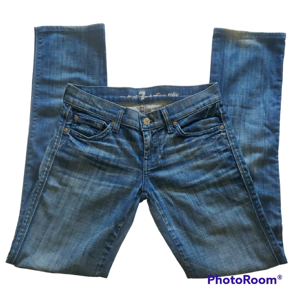 Seven7 EDIE Light Distressed Straight Leg Jeans 24